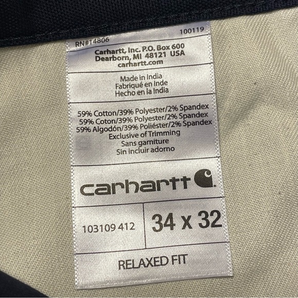 CARHARTT NWOT Relaxed Fit Rugged Flex Utility Work Pant in Navy - Picture 4 of 5